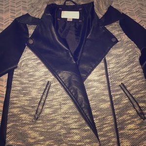 Hooded leather jacket